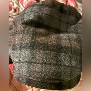 WIGENS Oscar Charcoal Gray/brown/black Wool CAP, size 59-drop down ear flaps